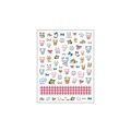 Self-adhesive nail art sticker DP-148F featuring cute cartoon cats and pink plaid patterns - 3D Relief Cartoon Panda Cat (DP-148F)