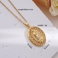 Collier pendentif Vierge Marie doré avec zircons blancs et chaîne réglable de 40cm - Vierge Marie 032