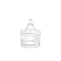 Glazen pot met verticale strepen en deksel voor snoep en sieraden, 90ml capaciteit - Klein