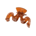 Braune transparente Haarspange in Wellenform 13cm für dickes Haar in professioneller Ansicht - Großpackung / Karamell
