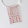 3D ultra-thin nail art stickers with red hearts and romantic text design style S-075F - Red Heart Confession (S-075F)