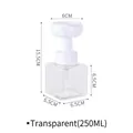 250ml transparent flower foam dispenser bottle with white floral pump head dimensions - 250ML / Transparent (250ML)