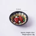 Miniature food keychain of braised pork bowl, 5.2cm diameter lifelike Chinese food model - Earth Pot Ribs - No Keychain