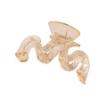 Transparent orange wave-shaped hair claw clip for elegant bun styles on white background - 9cm M Size - Transparent / Bulk (No Packaging)
