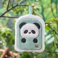 Cute mint green panda microfiber towel with hanging loop for children's hand drying - Bear Palace / Mint Green