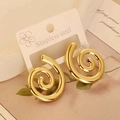Polierte goldene Spiral-Ohrringe aus Edelstahl mit modernem geometrischem Design - Gold Spirale Typ (20)