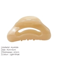 Light khaki acetate hair claw clip with semi-circle moon shape and glossy finish - Light Pink