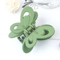 Elegant green butterfly hair claw clip with matte finish for stylish updo hair styling - Green