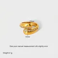 Detail showing 18k gold plated criss-cross ring dimensions 17mm x 13mm and 4.1g weight - Gold (DFR118)