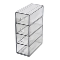 Clear acrylic four-layer jewelry organizer with transparent drawers and pull handles - 4-Layer Drawer Box / Clear