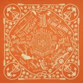 Orange nautical square bandana with whale and yacht club prints for outdoor hip hop style - Standard Bandana / Orange