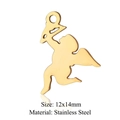 Detailed view of 12x14mm golden stainless steel Cupid angel charms with size text - Gold Small Cupid-12x14mm