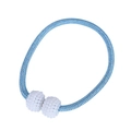 Light blue braided magnetic curtain tieback with white pearl magnetic beads - Sky Blue