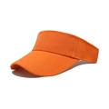Sporty bright orange sun visor hat with durable cotton twill fabric for outdoor running - One Size / Orange
