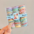 Set di elastici per capelli spessi colorati in una graziosa scatola regalo quadrata - Confezione in scatola / 16# Stile Treccia Fata (90 Pezzi)