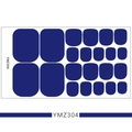 Detail view of deep blue solid color toe nail stickers set in YMZ304 model - YMZ304-Navy Blue
