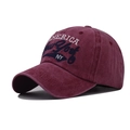 Berretto da baseball in cotone lavato bordeaux con ricamo New York NY in stile vintage - Regolabile / Borgogna