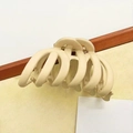 Matte beige large arched hair claw clip for elegant buns with sleek minimalist design - Pumpkin Claw Clip Beige