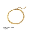Bracciale a catena con foglie in acciaio inossidabile 304 oro con estensione 170mm più 50mm - Catena a Forma di Foglia (TB5048)