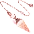 Rose gold resin crown pendulum with pink crystal stones and delicate metal wire wrap - Opalite Ancient Bronze