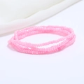 Detail of pink double-layered colorful seed bead waist chain for beach bikini wear - 80cm / Pink