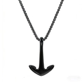 Vintage Anker Anhänger Halskette in Schwarz mit dicker Kette auf weißem Hintergrund - Schwarzer Anker Stil (D0703)
