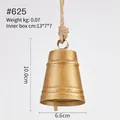 Campana rustica in metallo dorato con corda di juta, altezza 10 cm, decoro natalizio - #625 Diametro 6.6cm