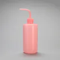 Pink squeeze wash bottle with curved nozzle and scale markings for plants or laboratory - 500ml (Pink)