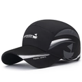 Ademende zwart-grijze sport-honkbalpet met Aquatic SPORTS logo en mesh zijpanelen - Verstelbaar / Zwart