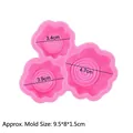 Pink silicone mold with three sizes of daisy floral patterns for cake and clay - 4# / Pink