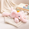 Peluche éléphant rose avec détail orange sur couverture douillette pour bébé - Éléphant rose