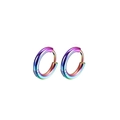 Rainbow gradient stainless steel hoop earrings with a high-polished colorful finish - 10mm Pair / Colorful