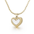 Collar con colgante de corazón dorado con incrustación de nácar blanco y cadena serpiente - Corazón De Nácar / Dorado