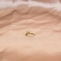 Golden heart-shaped non-piercing nose cuff with micro-pave cubic zirconia crystals - Heart Ear Cuff (E2476)