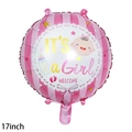 Pink striped 17-inch baby girl foil balloon for gender reveal party decoration - 17 Inch Baby Girl Stripe