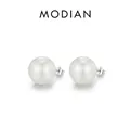 Elegante 925 sterling zilveren oorknopjes met hoogwaardige witte ronde parels - S925 Sterling Zilver-6MM