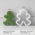 Gingerbread man silicone mold for Christmas candles and soap making with dimensions - Gingerbread Man J-0219