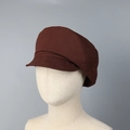 Detail of dark brown newsboy cap showing woven texture on a mannequin head - M (56-58cm) / Coffee