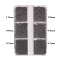 Miniature dark gray nail art steel caviar beads in 6-grid box with 0.5mm to 1.0mm sizes - 6-Grid Mini Steel Beads (0.5-1.0mm) / Gunmetal