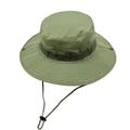 Army green tactical sun hat with adjustable chin strap and breathable side vents - Light Green