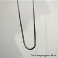 Collana minimalista a spina di pesce piatta in acciaio al titanio argento, lunghezza 45 cm - Collana a Osso di Serpente Piatta Argento