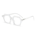 Modern transparent geometric hexagon sunglasses frame with clear minimalist design - Transparent Frame Blue Light Blocking Lens