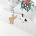 Golden unicorn alloy charms with white and black enamel finish and hanging holes - Unicorn