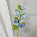 Handmade crochet blueberry bouquet branch with blue berries and green leaves - Blue Blueberry