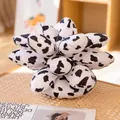 Succulent-shaped plush pillow featuring black and white cow print velvet fabric texture - Black and White Spots