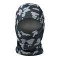 Detailed view of camouflage tactical balaclava with breathable mesh and white stitching - L(58-60cm) / Dark Grey Camouflage