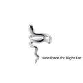 Ear cuff a forma di serpente in argento per orecchio destro dal design avvolgente - Orecchio Destro Polsino dell'Orecchio del Serpente - Argento