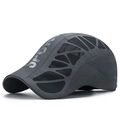 Gorra deportiva gris oscuro de secado rápido con malla para protección solar exterior - Ajustable / gris oscuro