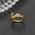 Golden Sagittarius zodiac open ring made of 18K stainless steel with vintage design - Adjustable Open / Sagittarius Gold