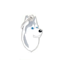 Creative husky dog charm pendant with metal base and blue enamel eyes for keychains - 33 Husky